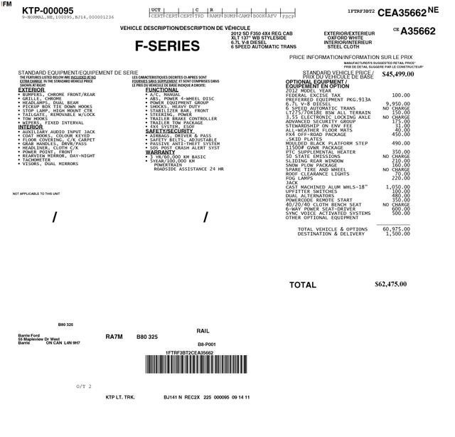 2012 Ford Super Duty F-350 SRW XL