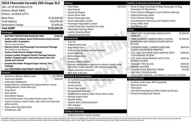 2024 Chevrolet Corvette Z06 3LZ