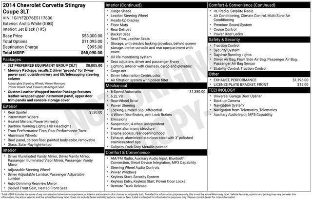 2014 Chevrolet Corvette Stingray 3LT