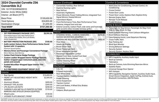 2024 Chevrolet Corvette Z06 3LZ
