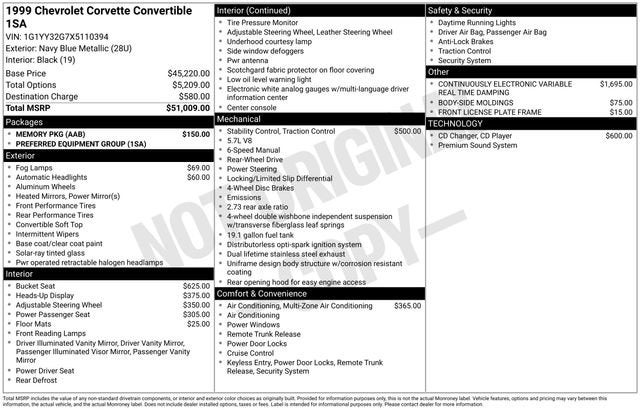 1999 Chevrolet Corvette NA