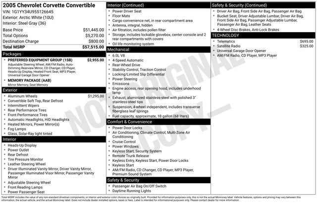 2005 Chevrolet Corvette BASE