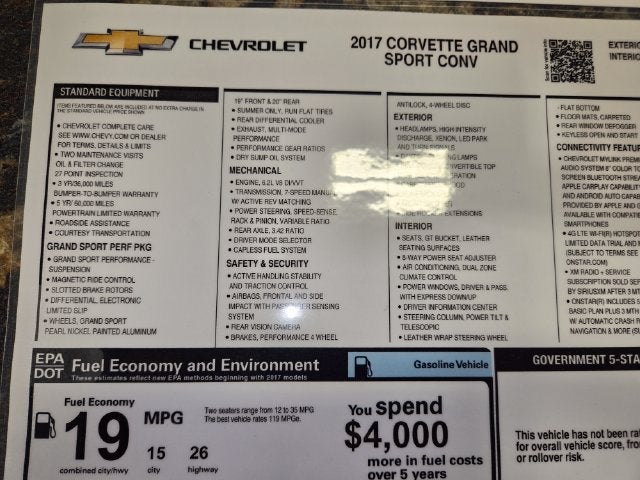 2017 Chevrolet Corvette Grand Sport Grand Sport 2LT