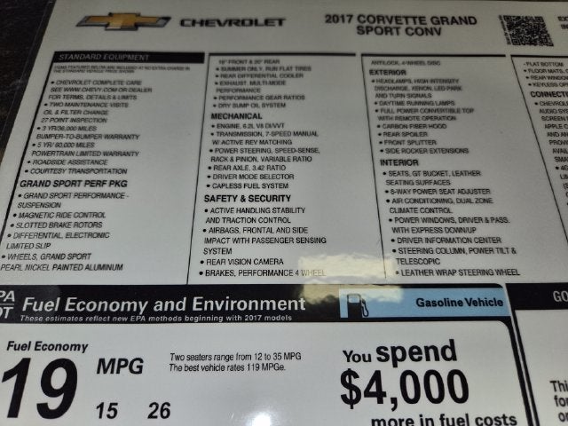 2017 Chevrolet Corvette Grand Sport Grand Sport 2LT