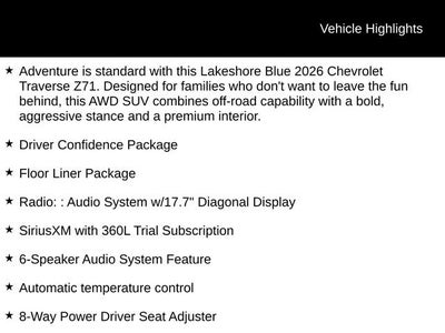 2026 Chevrolet Traverse Z71