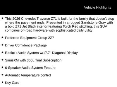 2026 Chevrolet Traverse Z71