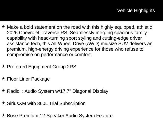 2026 Chevrolet Traverse RS