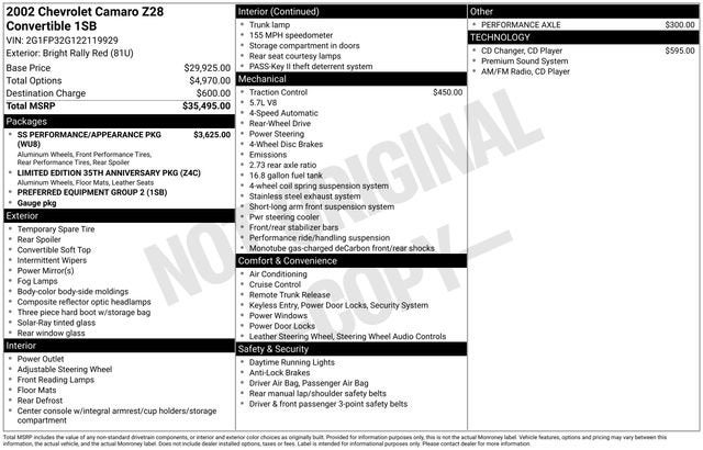 2002 Chevrolet Camaro Z28
