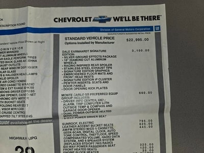 2002 Chevrolet Monte Carlo SS