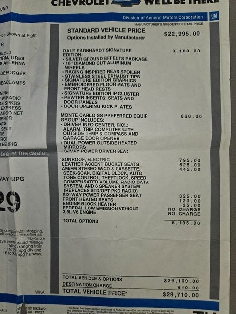 2002 Chevrolet Monte Carlo SS