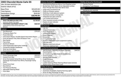 2002 Chevrolet Monte Carlo SS