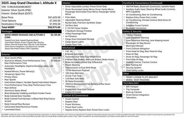 2025 Jeep Grand Cherokee L Altitude X