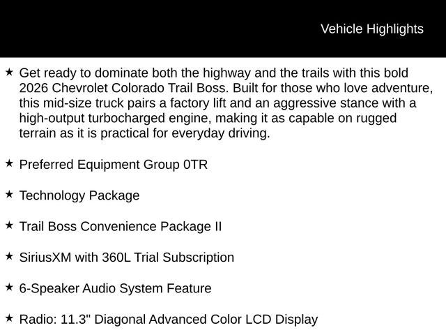 2026 Chevrolet Colorado Trail Boss