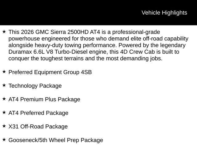 2026 GMC Sierra 2500HD AT4