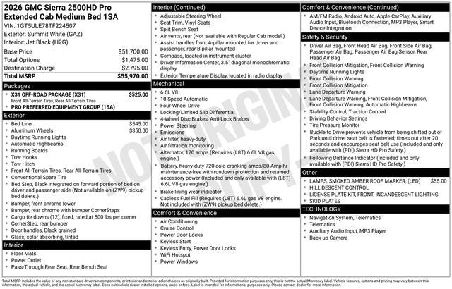 2026 GMC Sierra 2500HD Pro