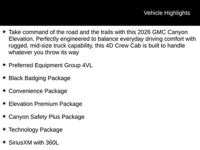 2026 GMC Canyon Elevation
