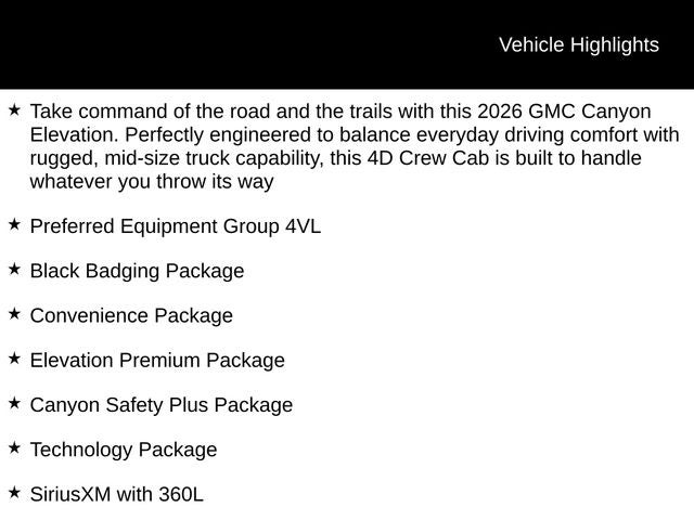 2026 GMC Canyon Elevation