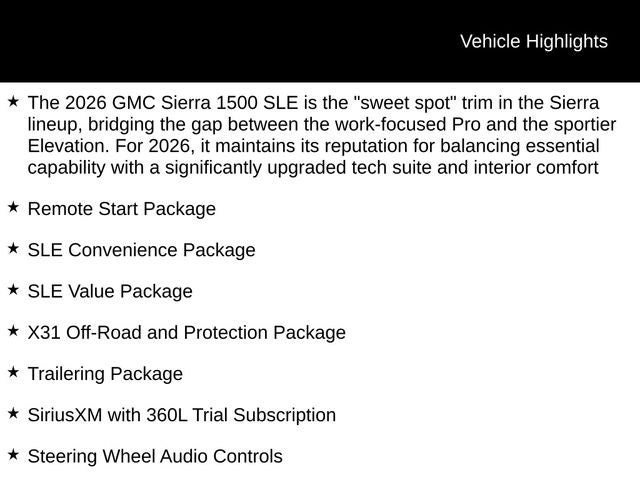 2026 GMC Sierra 1500 SLE