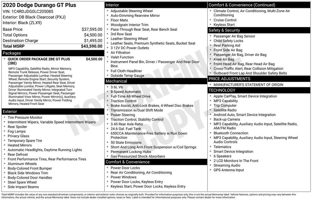 2020 Dodge Durango GT Plus