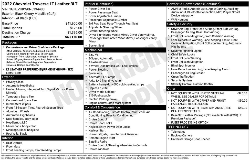 2022 Chevrolet Traverse LT Leather