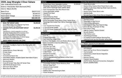 2026 Jeep Wrangler Sahara 4 Door 4x4