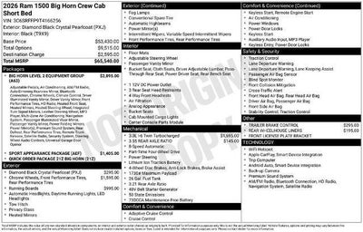 2026 RAM 1500 Big Horn 4x4 Crew Cab 5'7" Box