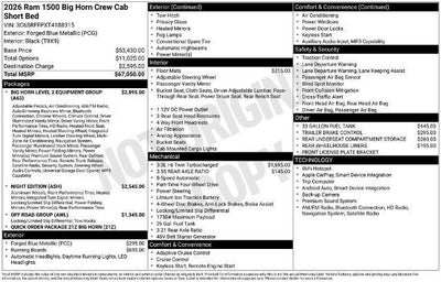 2026 RAM 1500 Big Horn 4x4 Crew Cab 5'7" Box